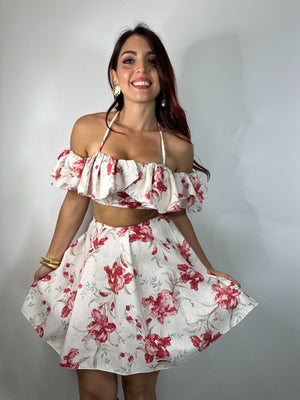COORDINATO FIORE ROSSO