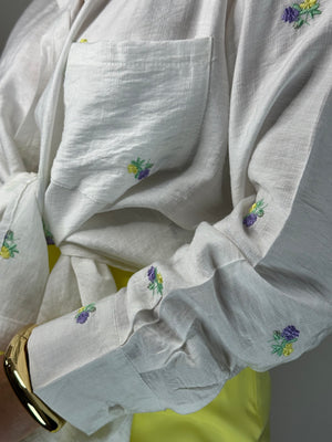 CAMICIA CON FIORI LILLA