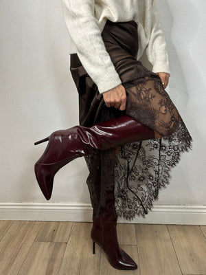 STIVALE TACCO ALTO BORDEAUX