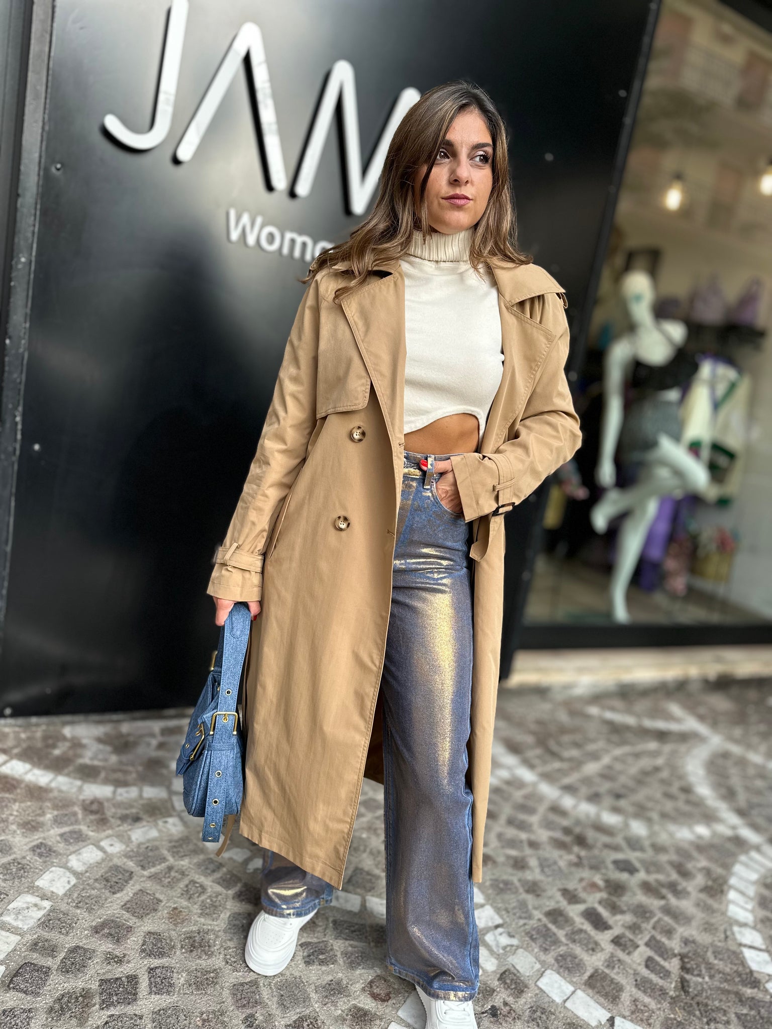 TRENCH CAMEL LUNGO