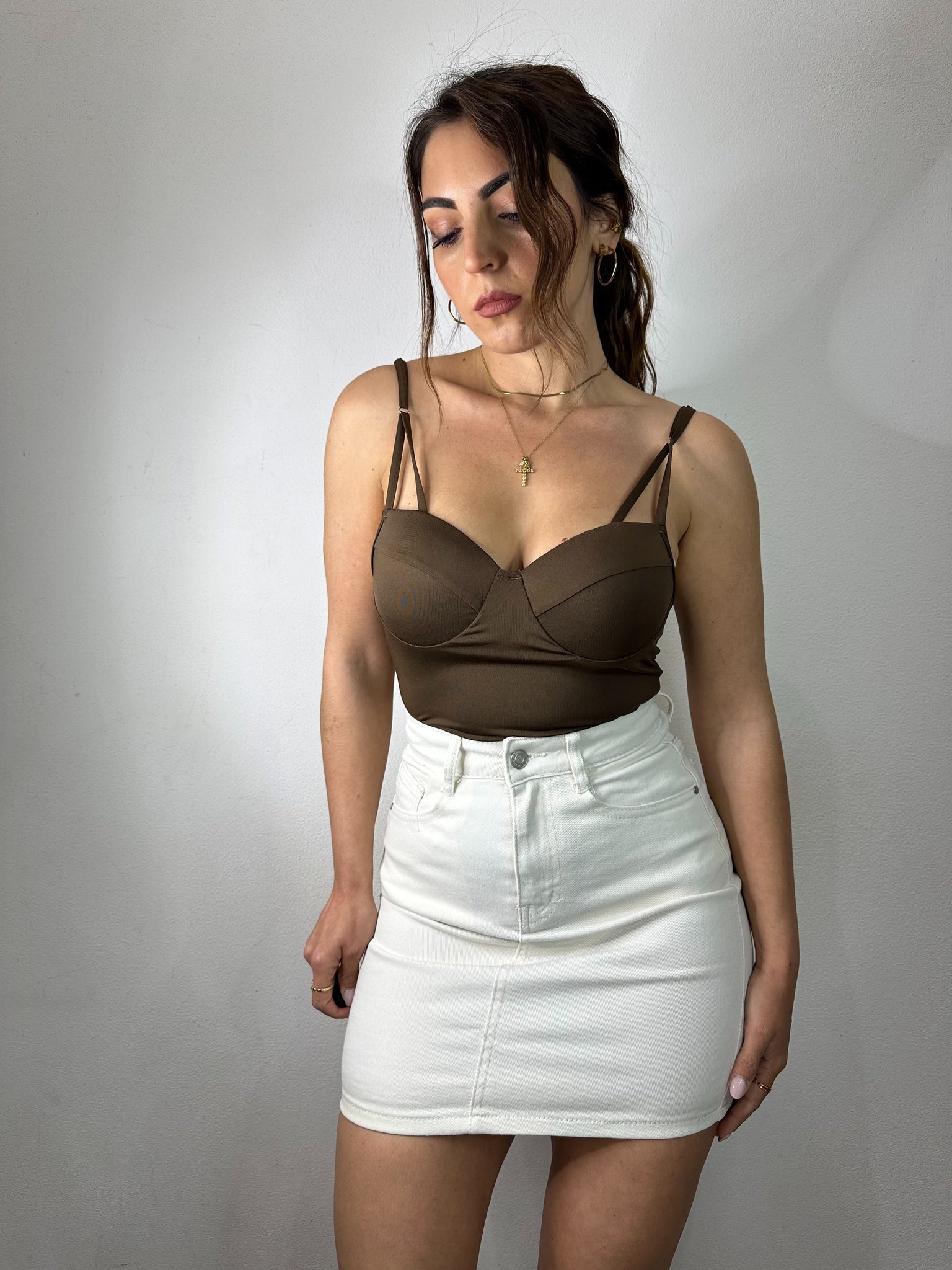 GONNA IN JEANS CREMA