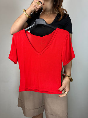 SHIRT CROP SCOLLO A V