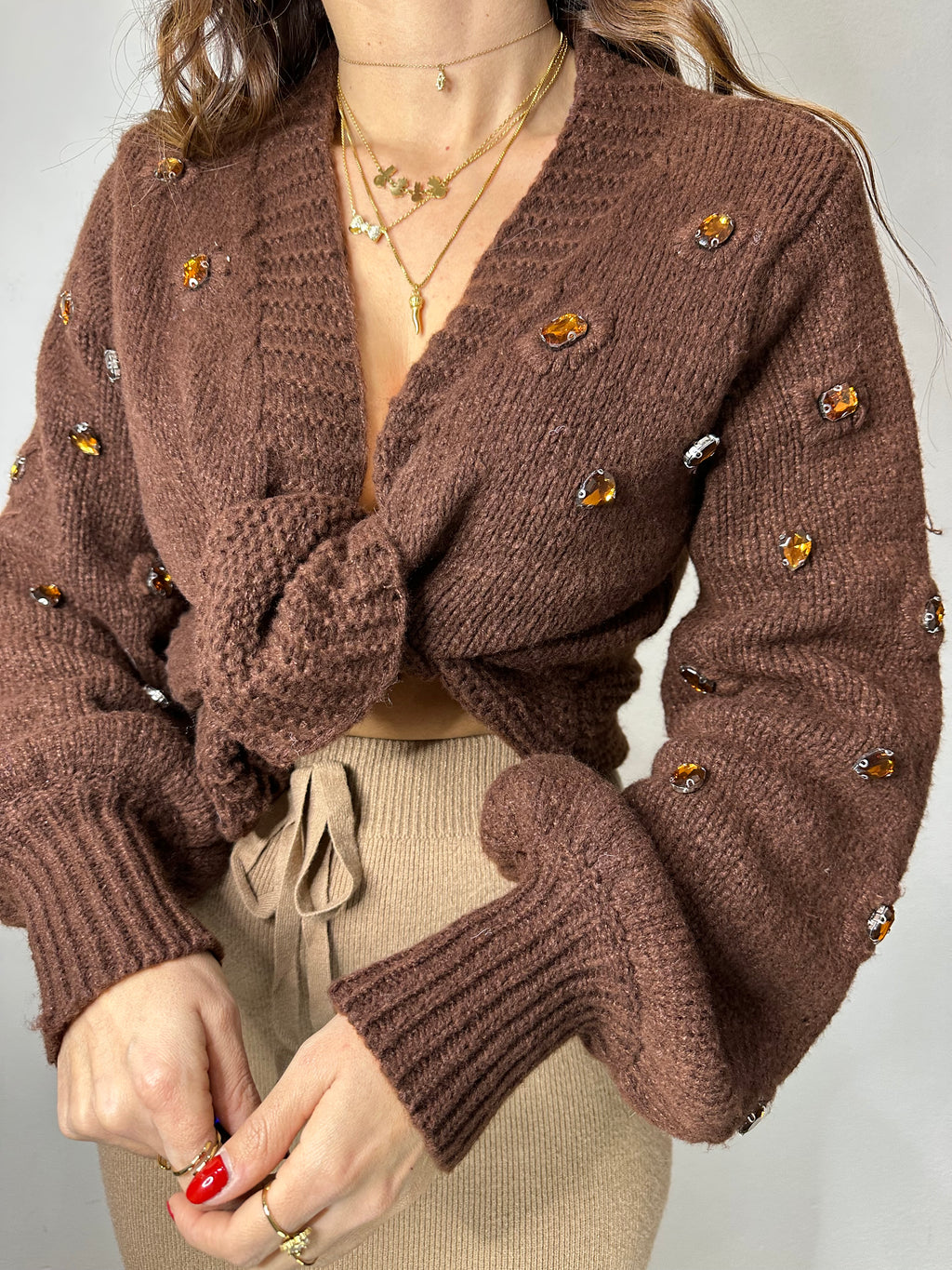 CARDIGAN CON PIETRE