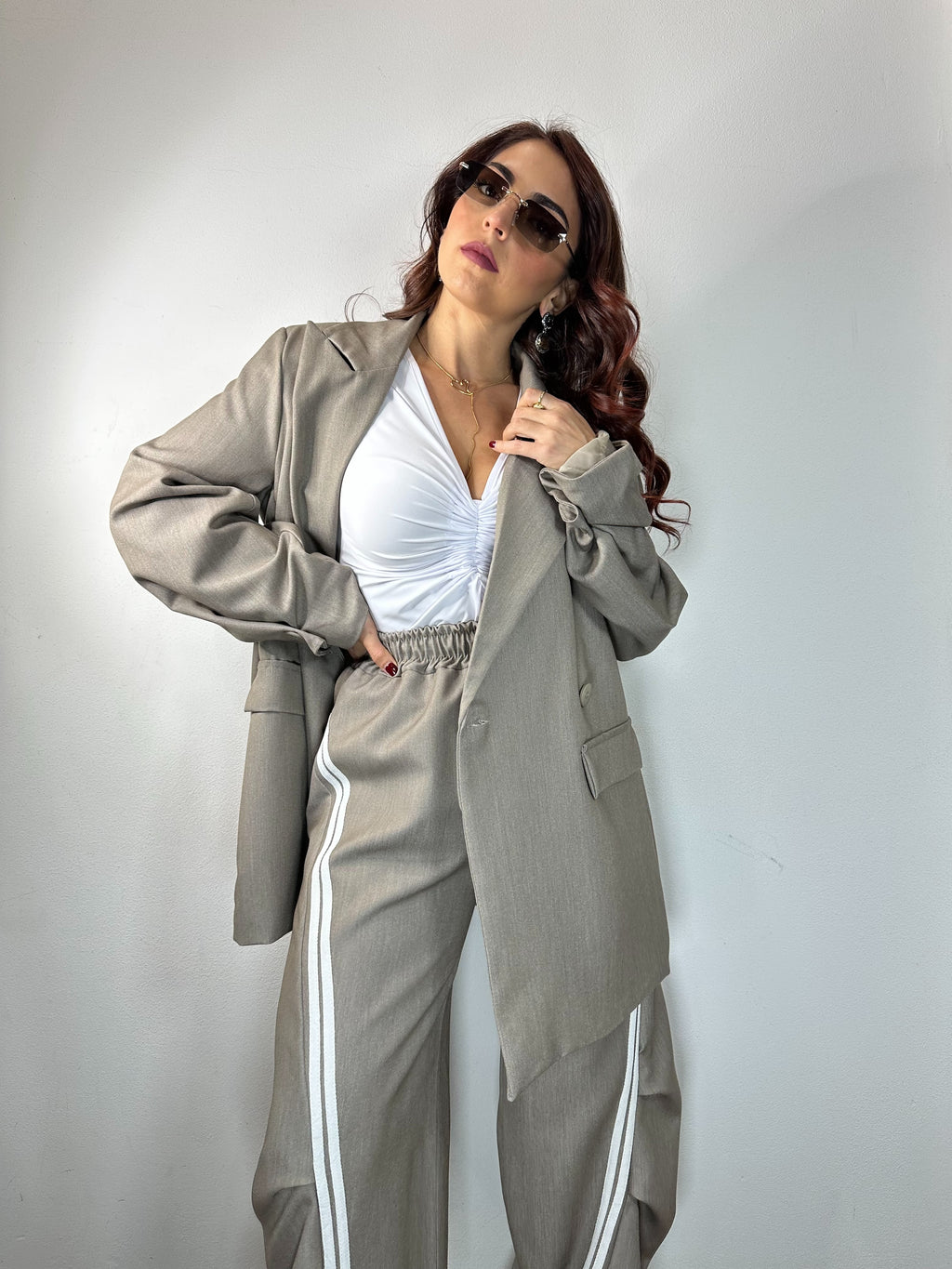 PANTALONE TUTA RIGHE