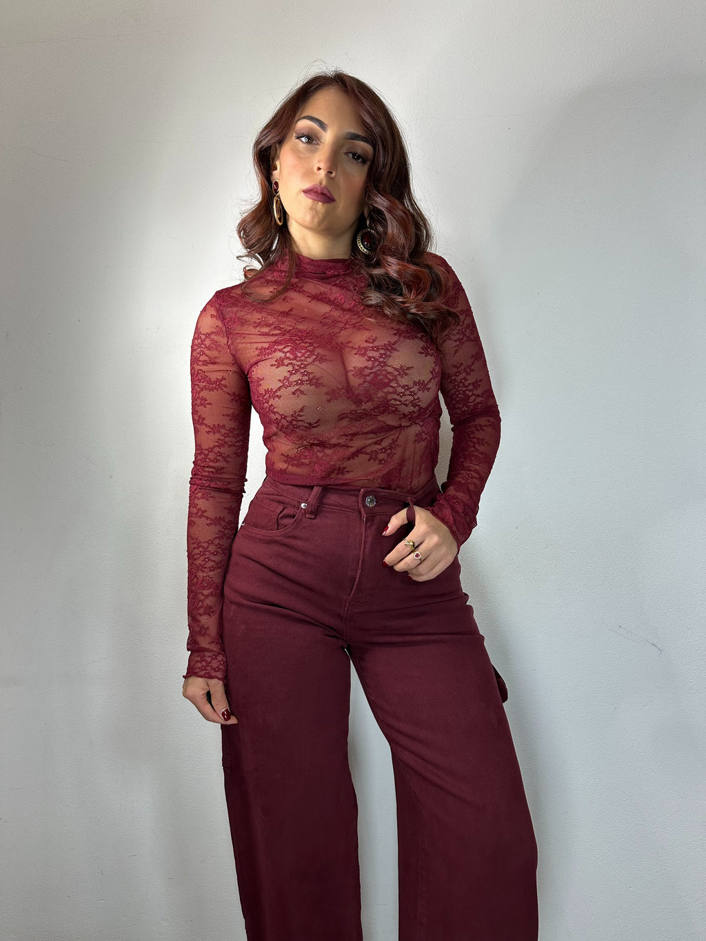 JEANS BALLON BORDEAUX