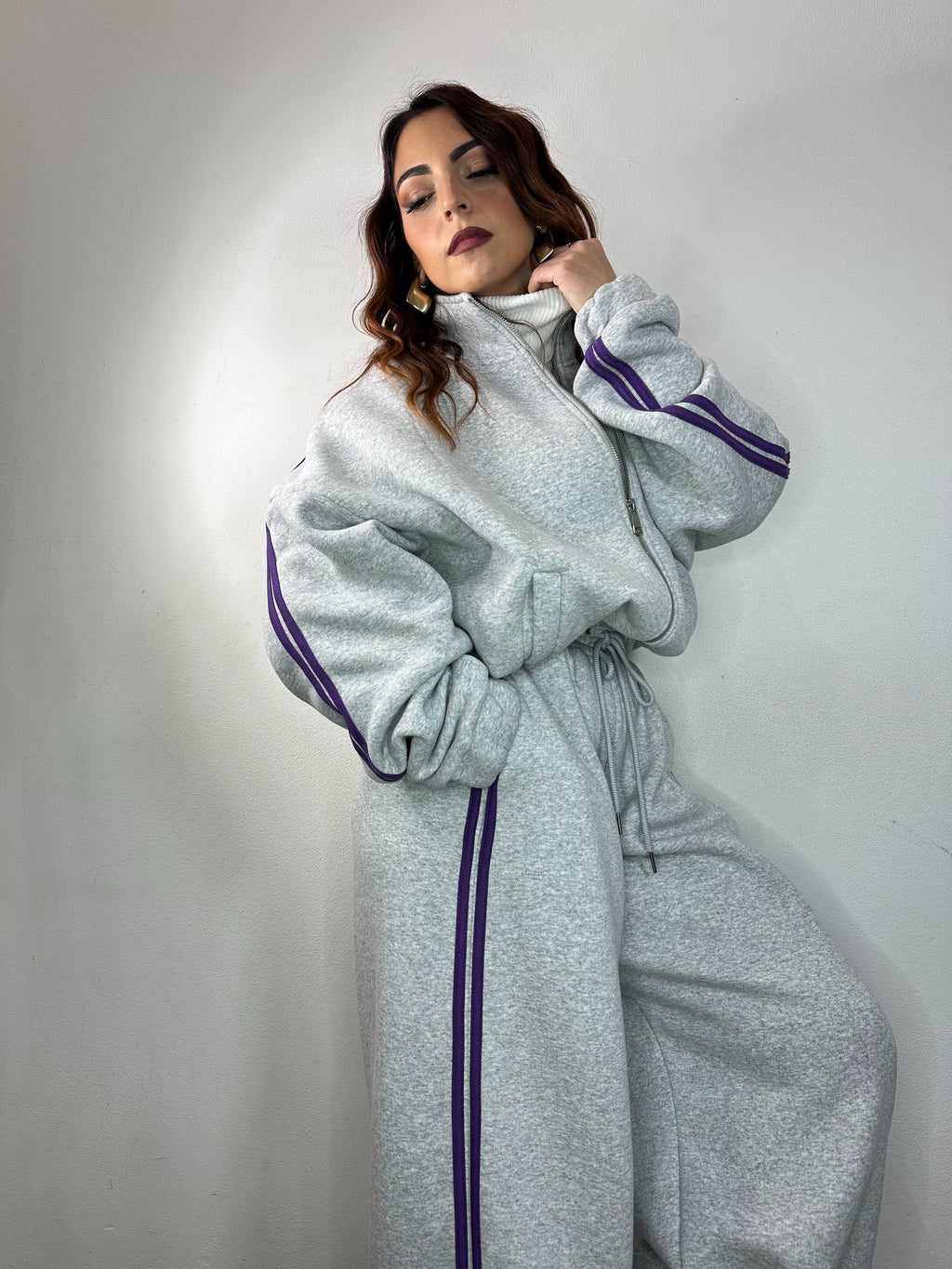 COORDINATO TUTA GRIGIO E VIOLA