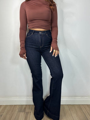JEANS SCURO ZAMPA
