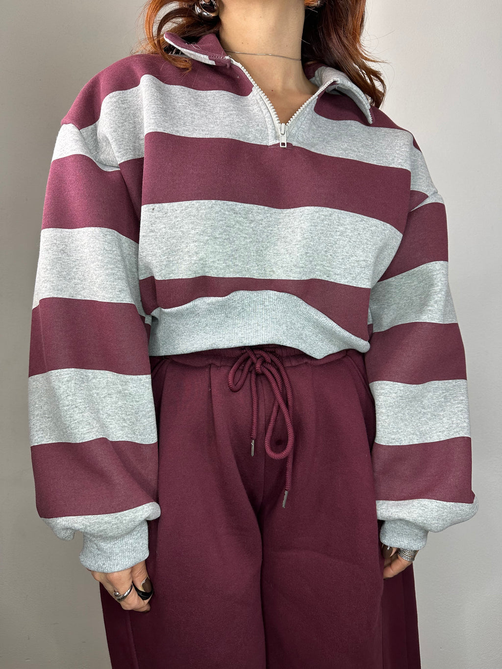 FELPA COLLEGE GRIGIO E WINE