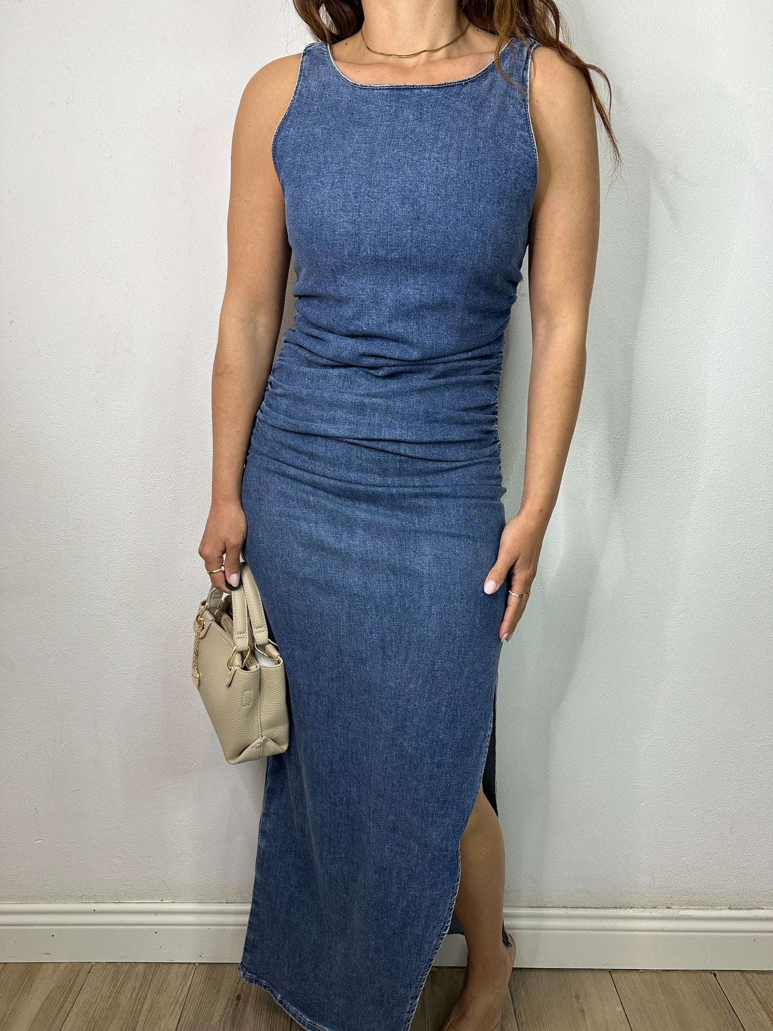 ABITO JEANS DRAPPEGGIATO