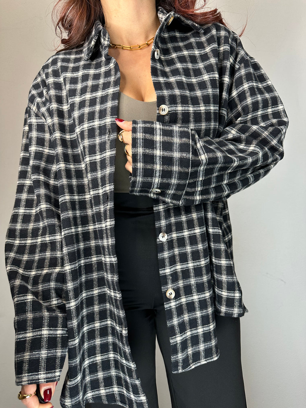 CAMICIA IN PILE QUADRETTI PICCOLI
