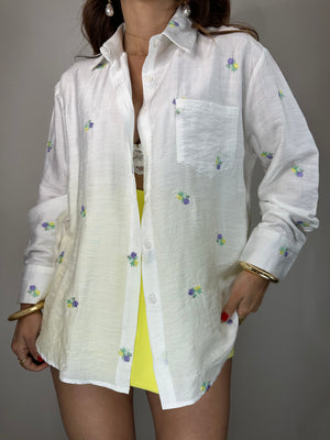 CAMICIA CON FIORI LILLA