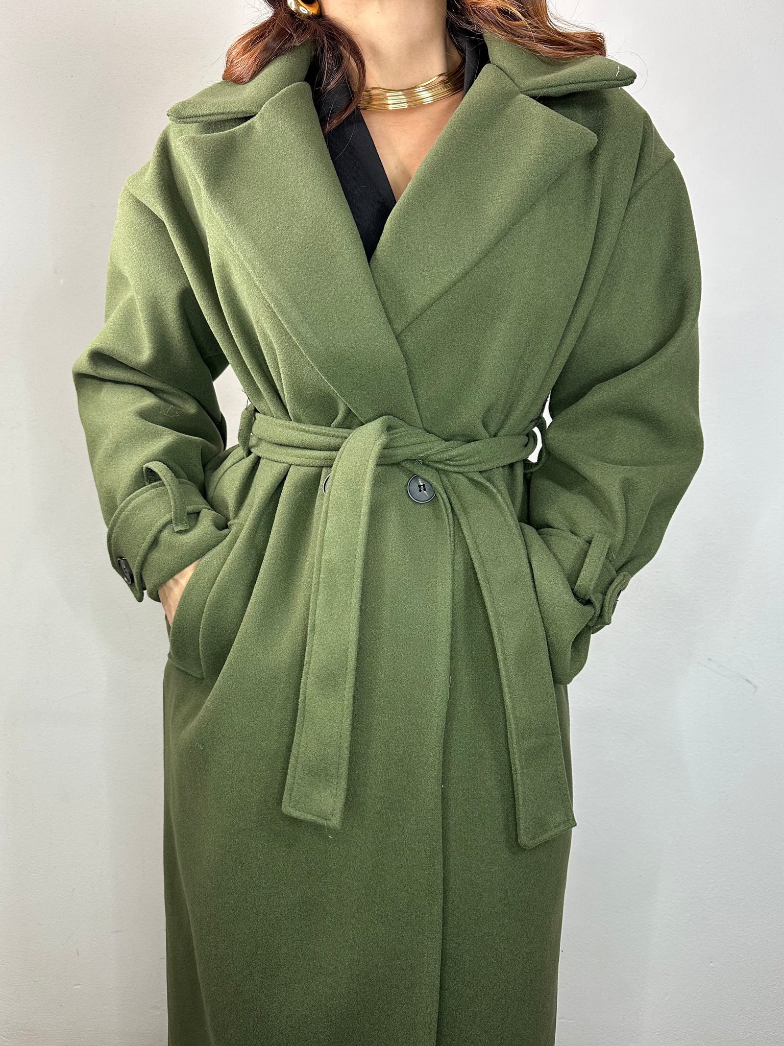 CAPPOTTO A VESTAGLIETTA VERDE MILITARE