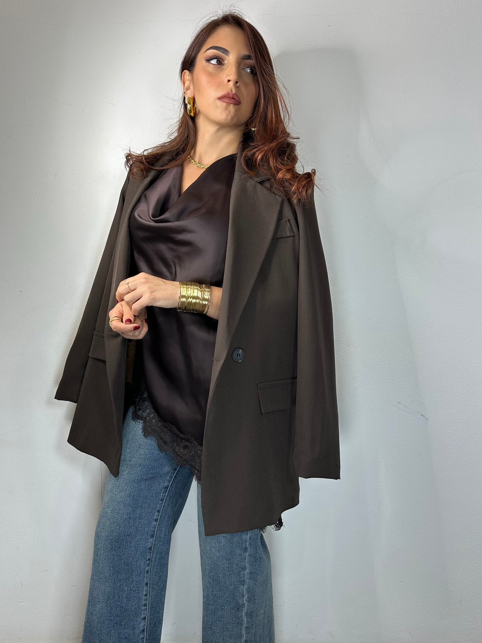 JEANS BOTTONE LATERALE