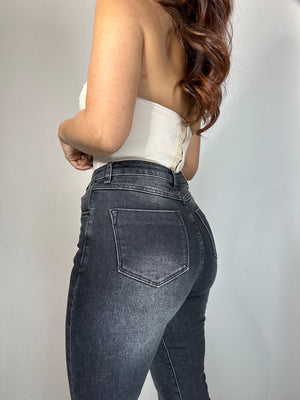 JEANS NERO ZAMPA