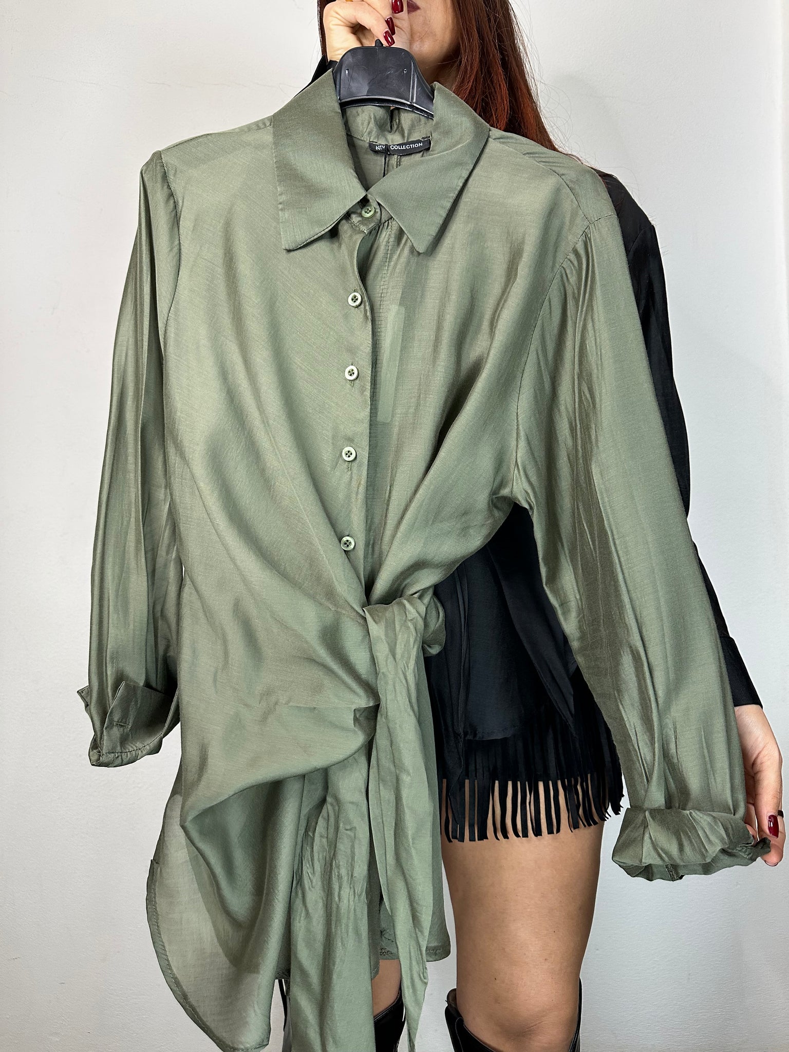 CAMICIA VELATA CON NODINO