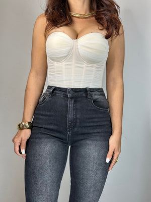 JEANS NERO ZAMPA
