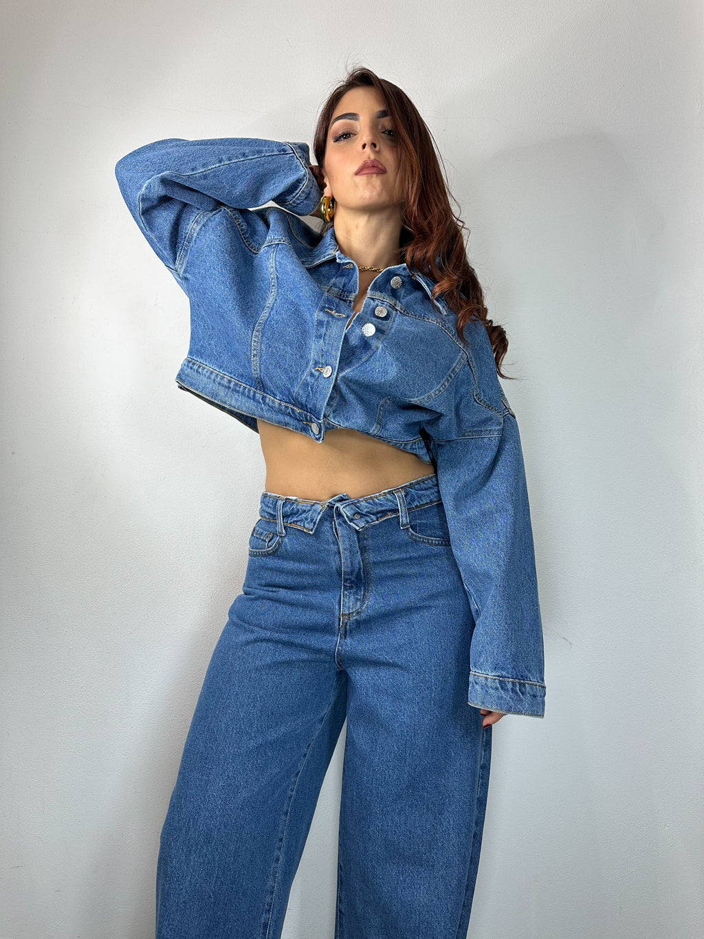 JEANS BALLON CON RISVOLTO IN VITA