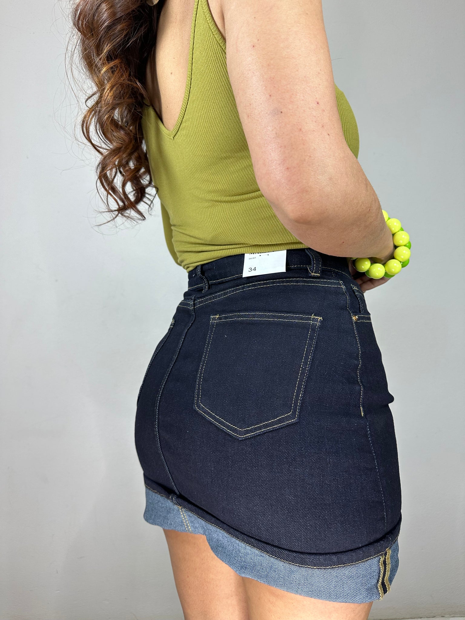 MINI CON PIEGA IN JEANS