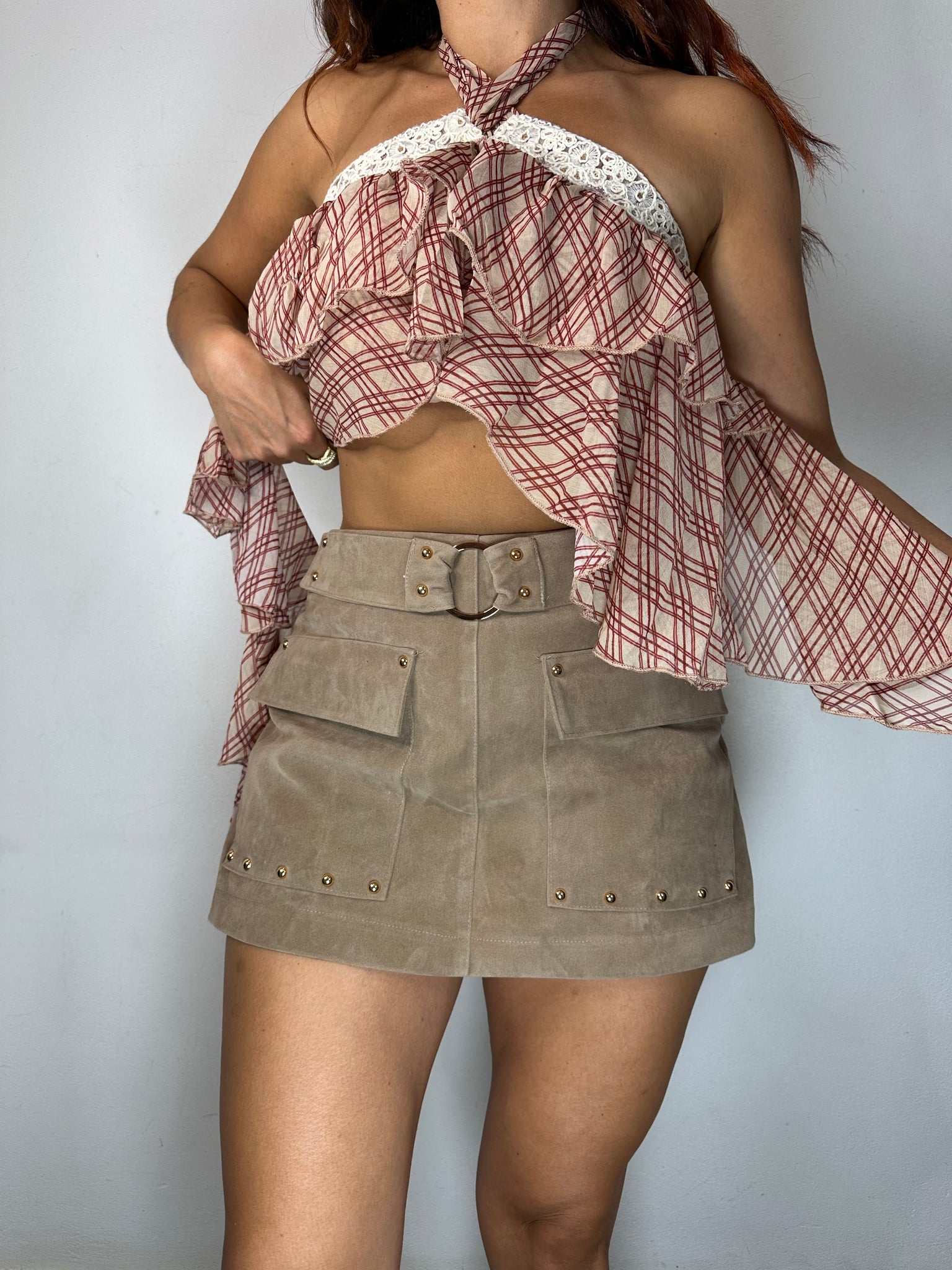 MINIGONNA CAMOSCIO