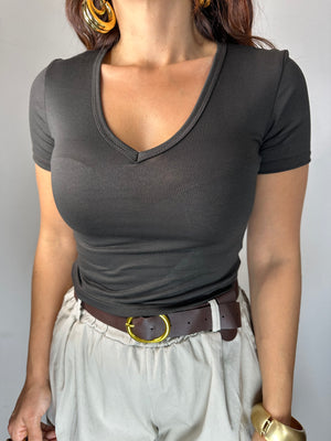 SHIRT CROP SCOLLO A V