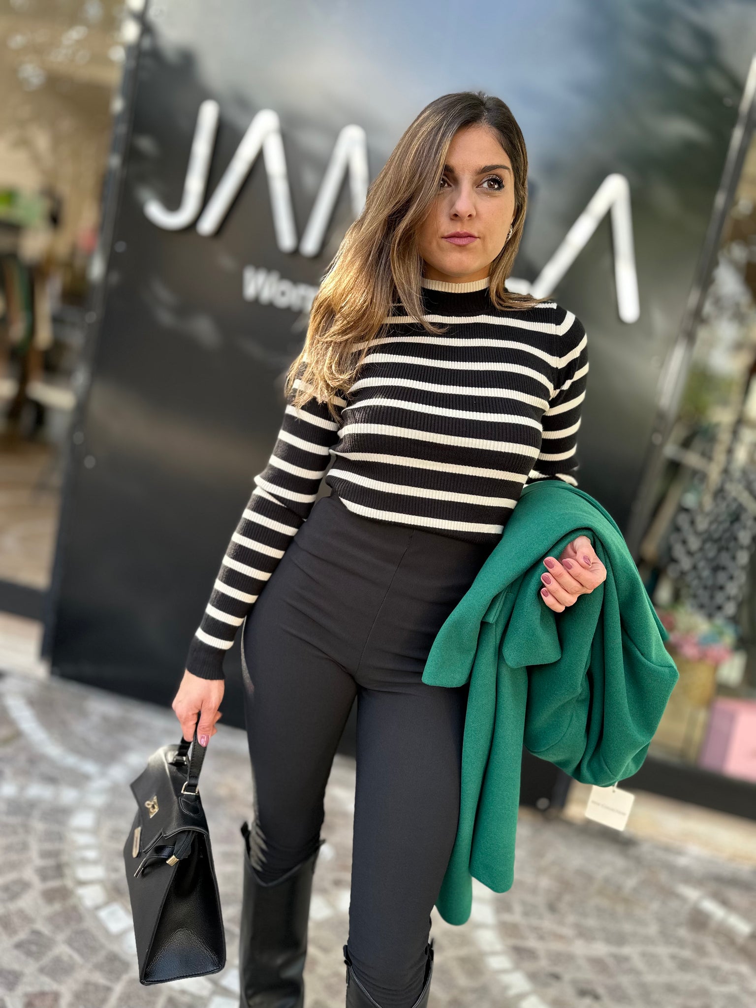 MAGLIA MEZZOCOLLO RIGHE