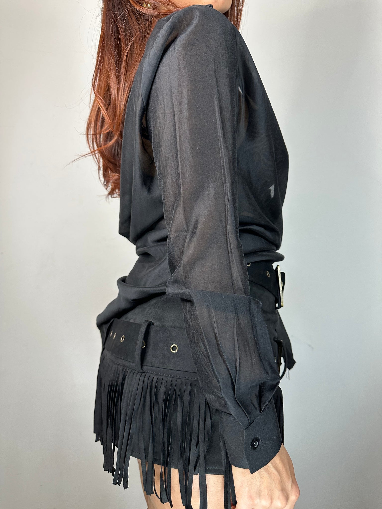 CAMICIA VELATA CON NODINO