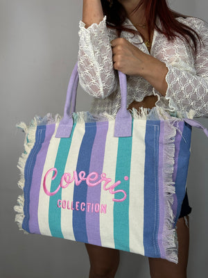 BORSA MARE MULTICOLOR LILLA