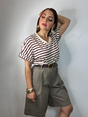 SHIRT A RIGHE WINE