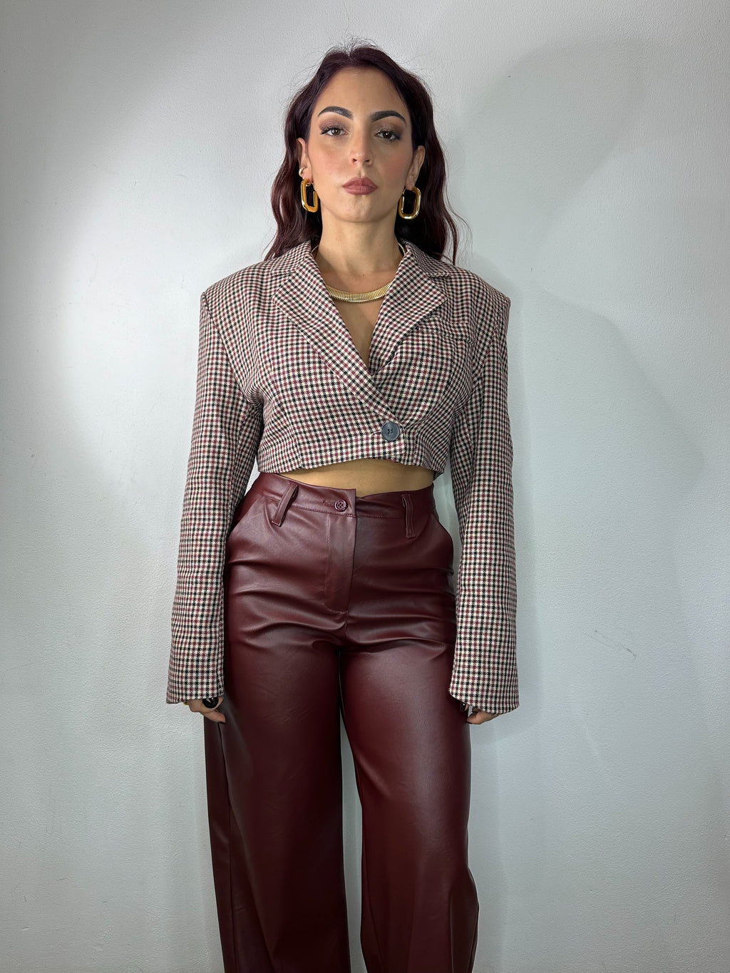 PANTALONE ECOPELLE BORDEAUX