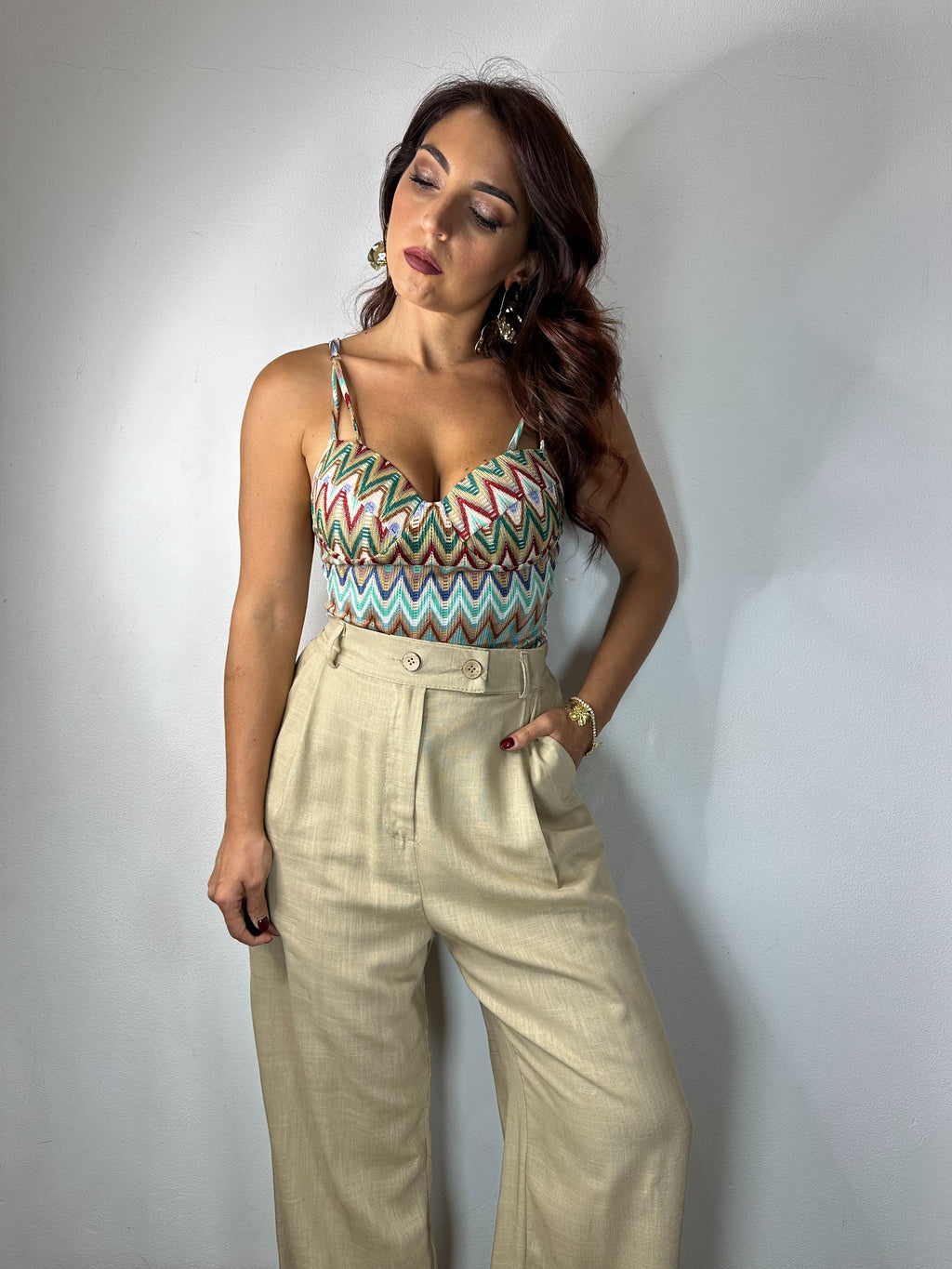PANTALONE MISTO LINO