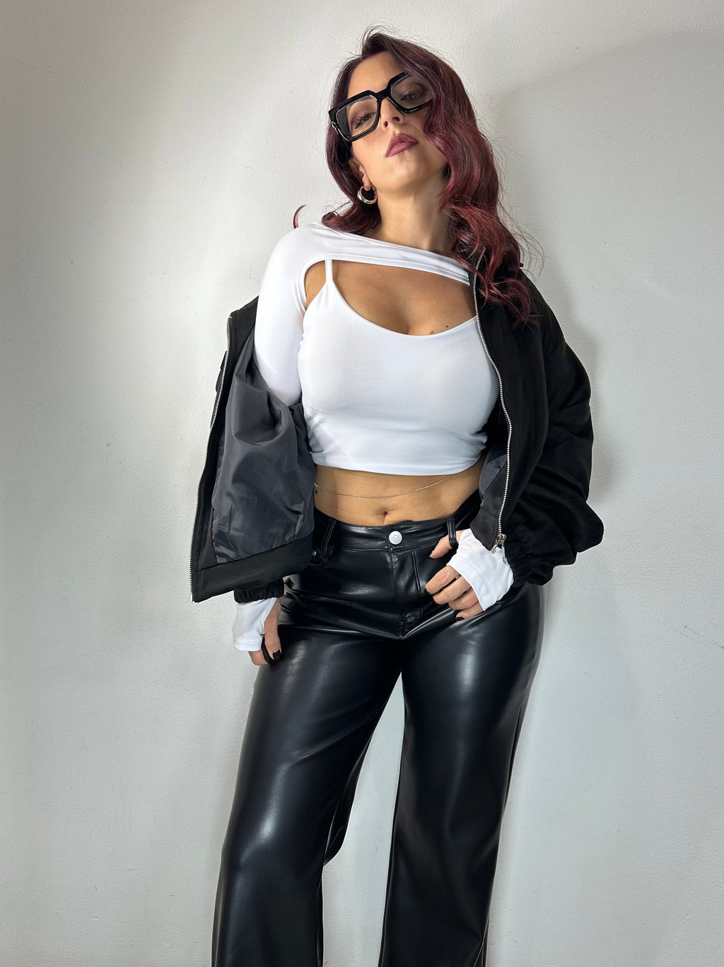 PANTALONE PELLE NERO