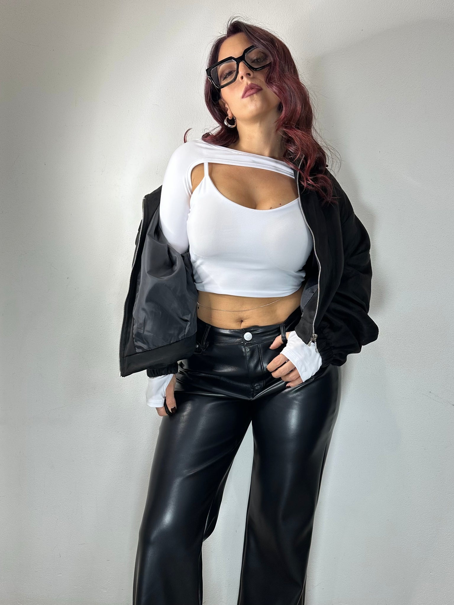 PANTALONE PELLE NERO