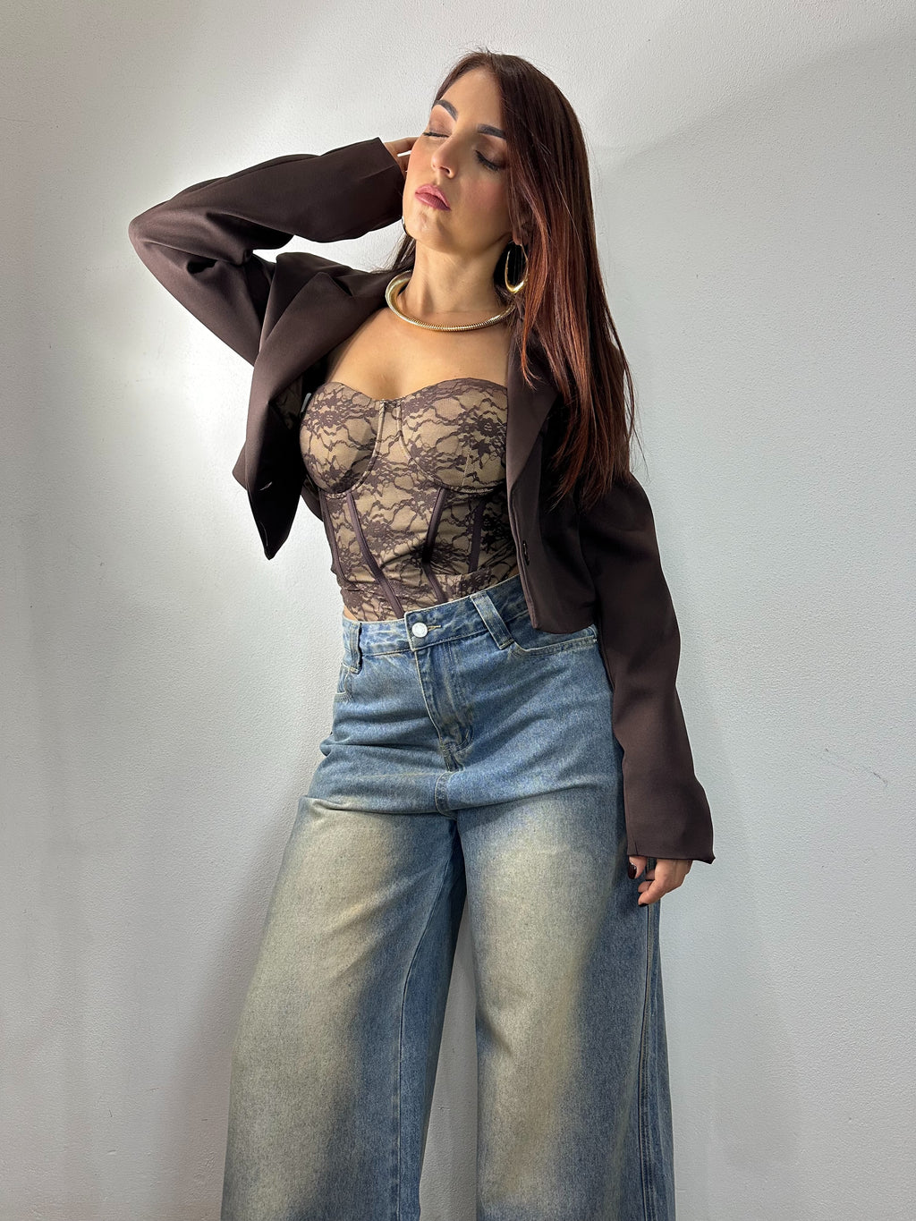 JEANS PALAZZO SABBIATO CHIARO