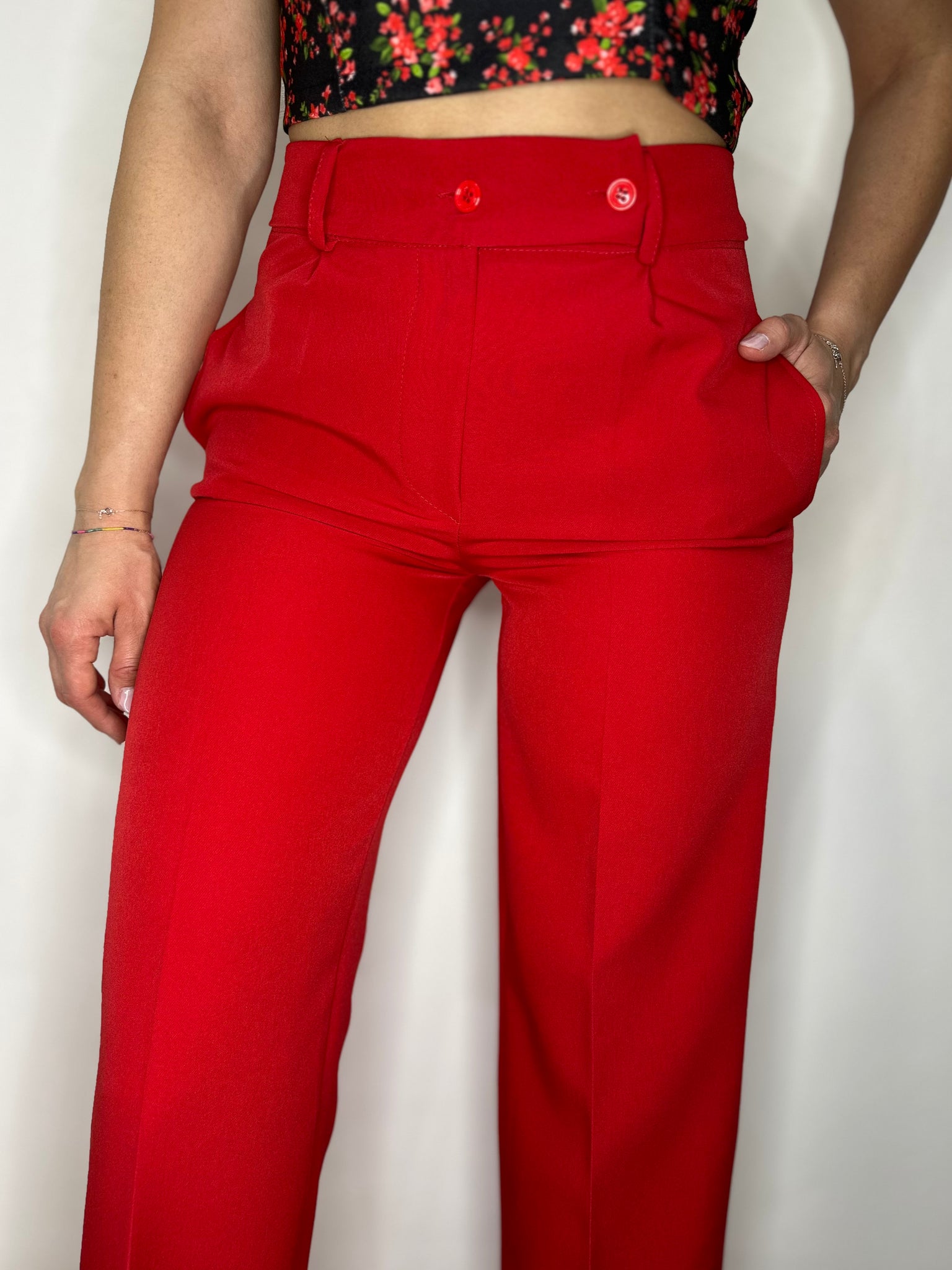 PANTALONE PALAZZO ROSSO