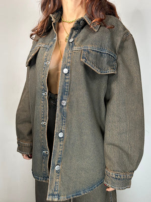 GIUBBINO JEANS FANGO