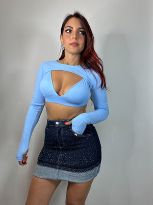 MINI CON PIEGA E STRASS