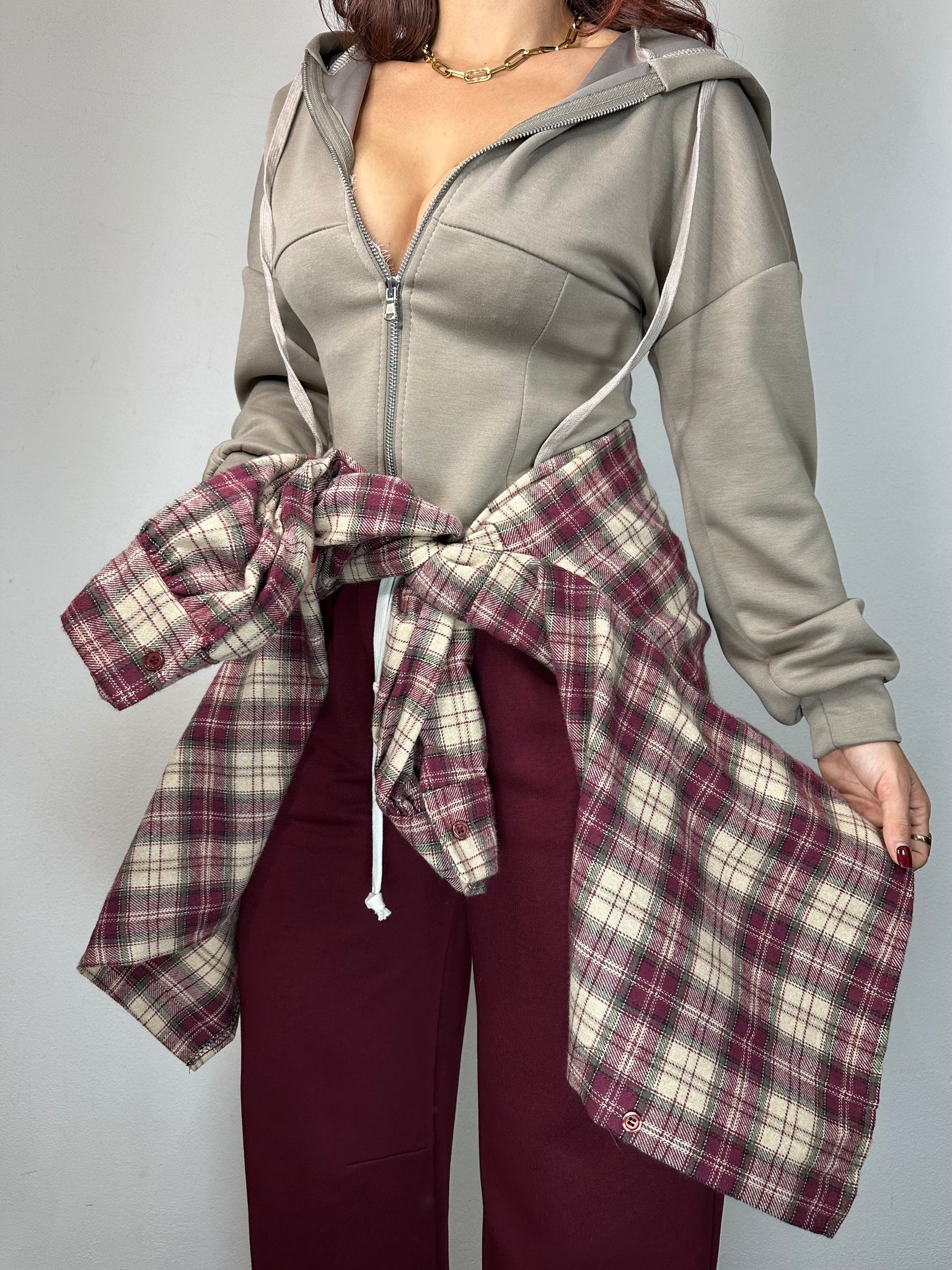 CAMICIA IN PILE QUADRI