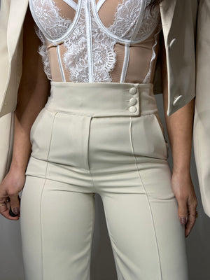 PANTALONE PALAZZO CREMA