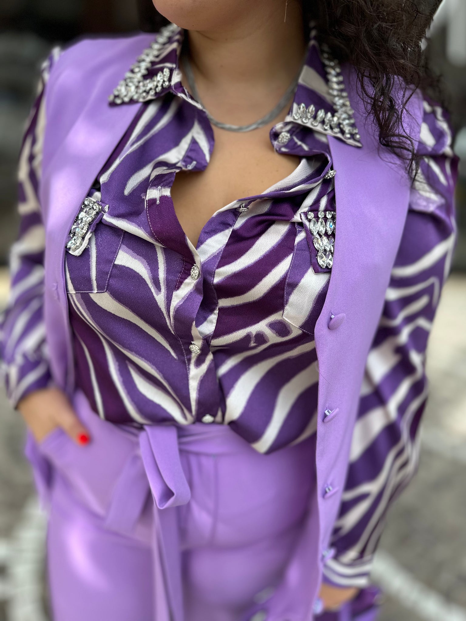 BLUSA STRASS PURPLE