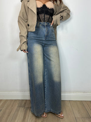 JEANS PALAZZO SABBIATO CHIARO