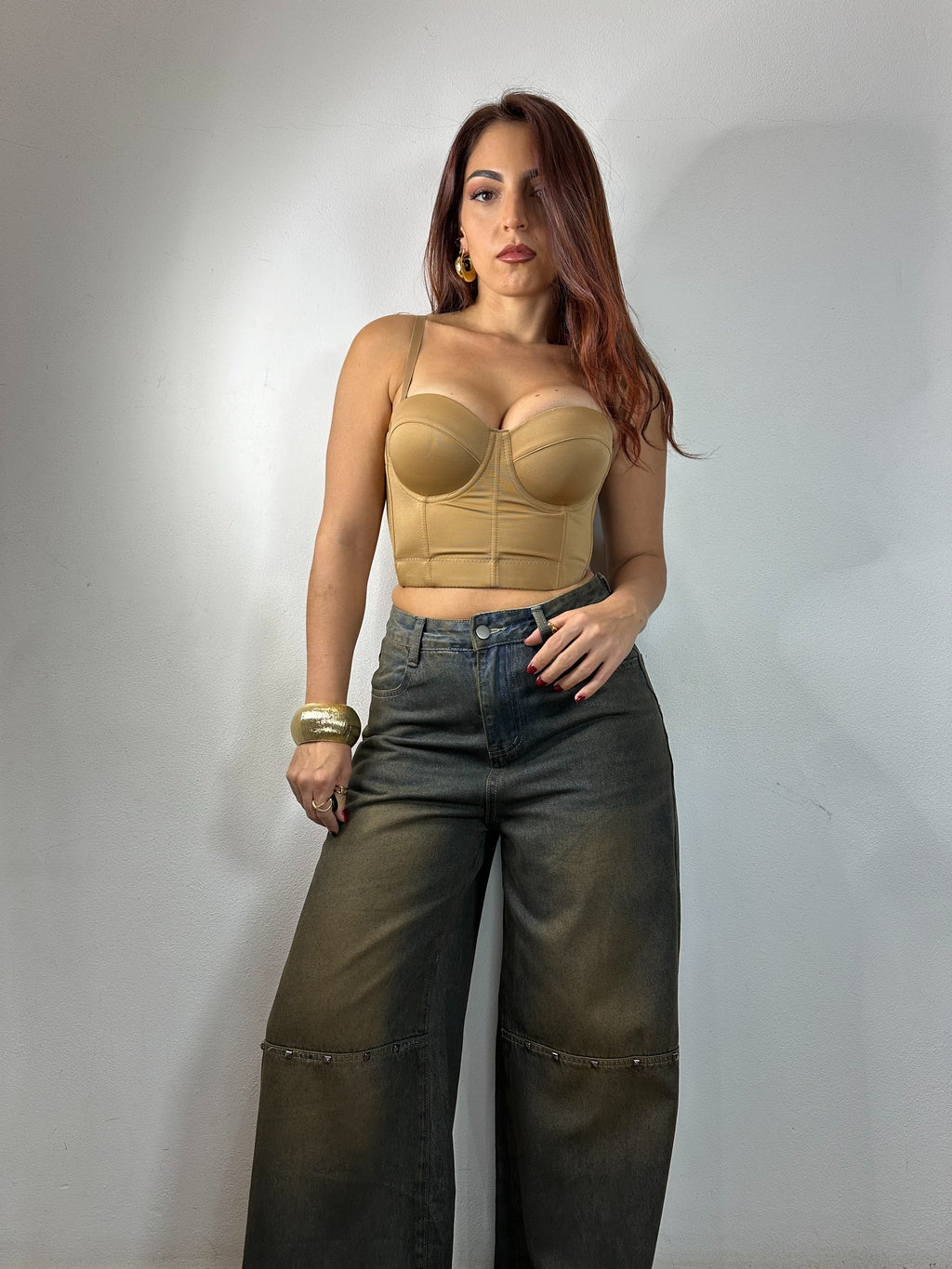 JEANS PALAZZO BORCHIETTE