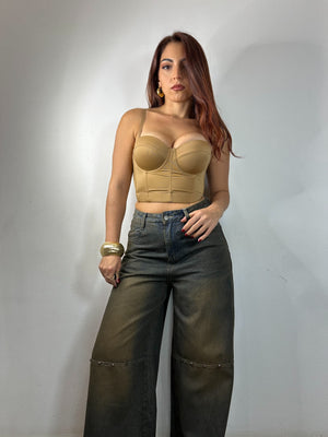 JEANS PALAZZO BORCHIETTE
