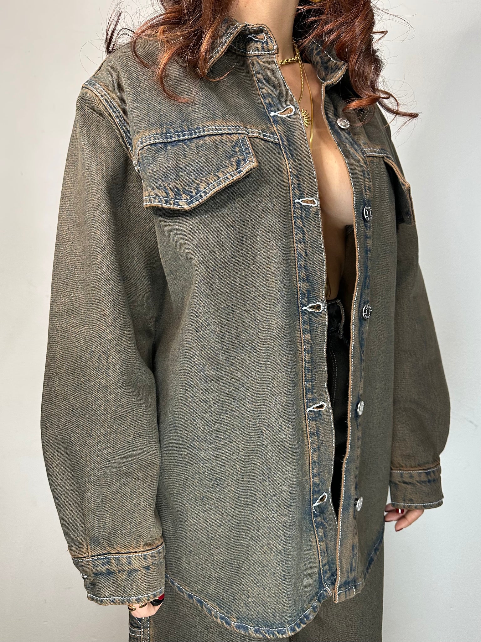 GIUBBINO JEANS FANGO