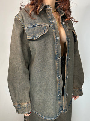 GIUBBINO JEANS FANGO