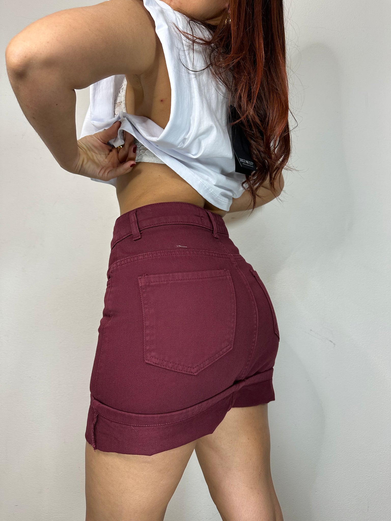 COORDINATO IN JEANS BORDEAUX
