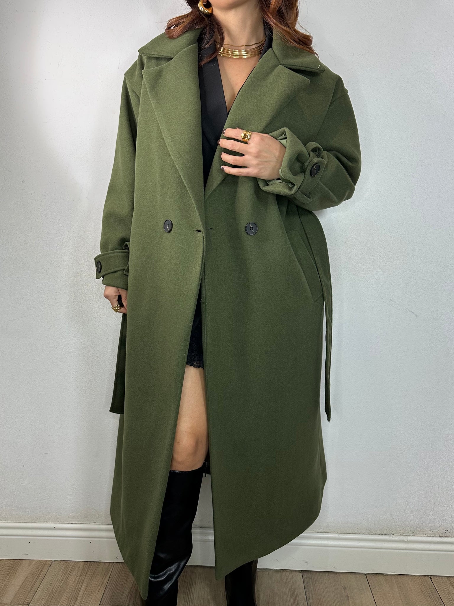 CAPPOTTO A VESTAGLIETTA VERDE MILITARE
