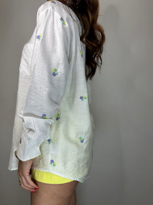 CAMICIA CON FIORI LILLA