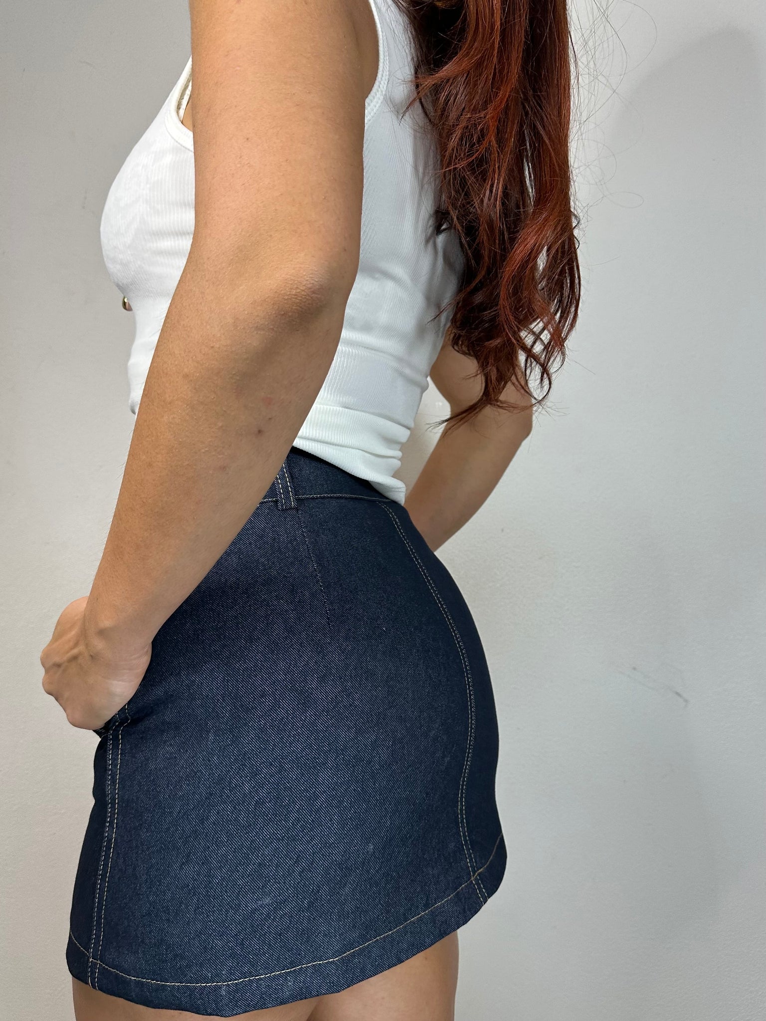 MINIGONNA IN JEANS SCURO