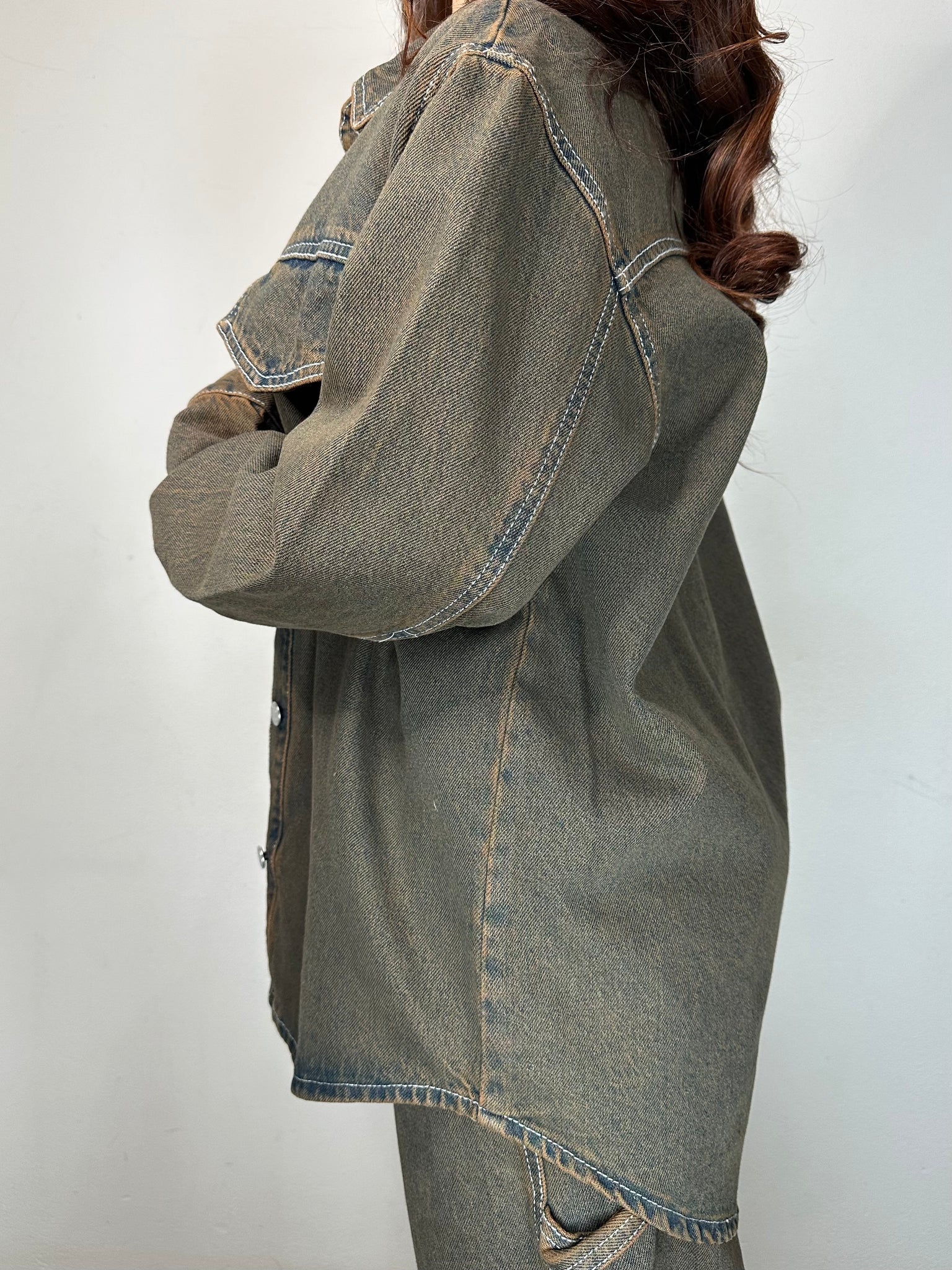 GIUBBINO JEANS FANGO
