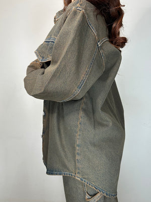 GIUBBINO JEANS FANGO